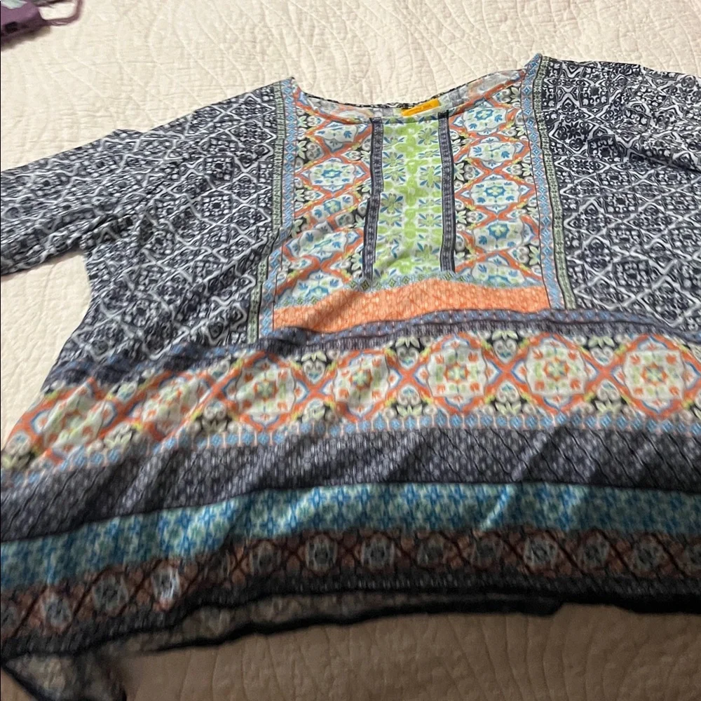Ruby Rd. Multicolor Patterned Blouse - Picture 5 of 5